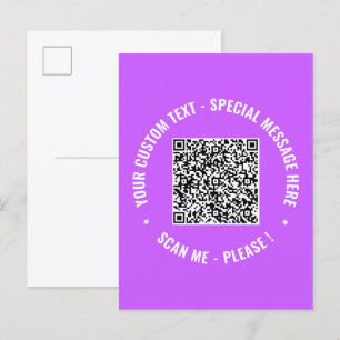 Ihr QR-Code benutzerdefinierter Text Grußkartenvor Postkarte