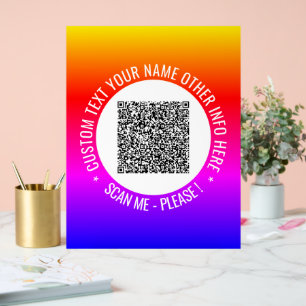 Ihr QR-Code benutzerdefinierter Text Personalisier Acrylschild