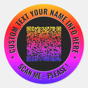 Ihr QR-Code benutzerdefinierter Text runder Aufkle Aufkleber