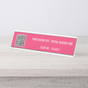 Ihr QR-Code benutzerdefinierter Text Schreibtisch Schreibtischnamensplakette