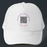 Ihr QR Code Benutzerdefinierter Text Trucker-Hat-T Truckerkappe<br><div class="desc">Benutzerdefinierte Schriftartes und Farben - Entwerfen Sie Ihren eigenen Personalisierten LKW-Hut mit Ihrem QR-Code-Scan Informationen Benutzerdefinierte Textförderer Business oder Persönliche Hats / Caps Geschenk - Hinzufügen Ihres QR-Codes - Bild oder Logo - Foto / oder Text / mehr - Umgestalten und verschieben oder entfernen / Hinzufügen von Elementen - Bild...</div>