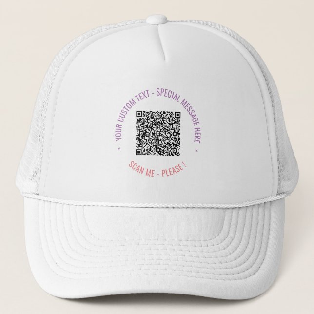 Ihr QR Code Benutzerdefinierter Text Trucker-Hat-T Truckerkappe (Vorderseite)