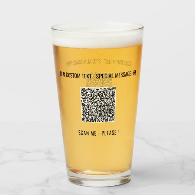 Ihr QR-Code benutzerdefinierter Text Werbe Glas Be (Vorne (Gefüllt))