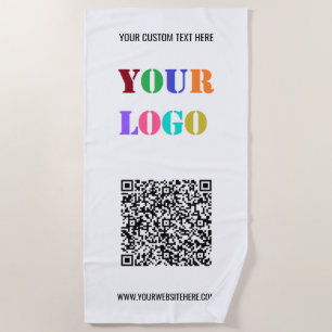 Ihr QR-Code Custom Text Company Logo Badetuch