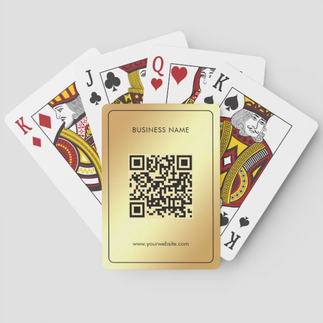 Ihr QR-Code das Logo für Unternehmen hochladen Gol Spielkarten (Rückseite)