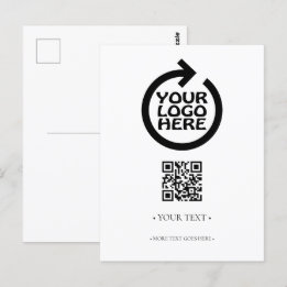 Ihr QR-Code für Unternehmen und Ihr Logo Postkarte