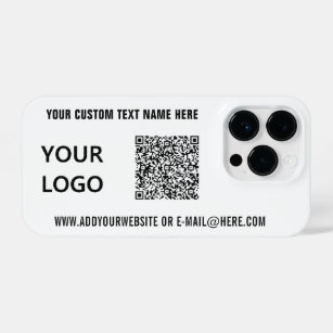 Ihr QR-Code Info Benutzerdefinierter Text- und Log iPhone 14 Pro Hülle