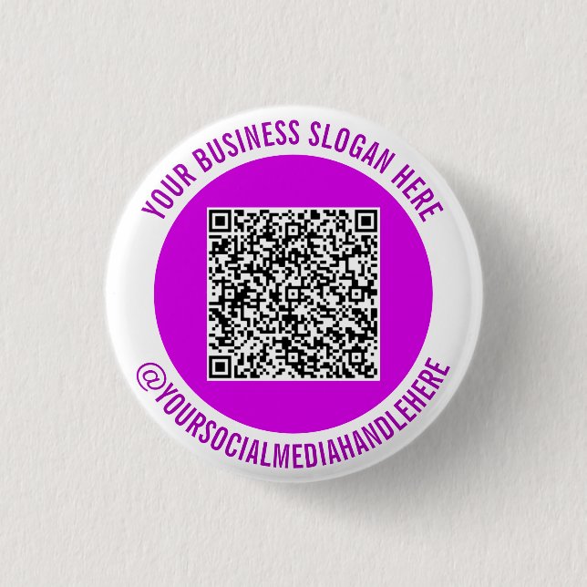 Ihr QR-Code Info Social Media Werbebutton Button (Vorderseite)