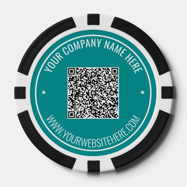 Ihr QR-Code-Info-Text Branded Poker Chips Beispiel (Vorderseite)