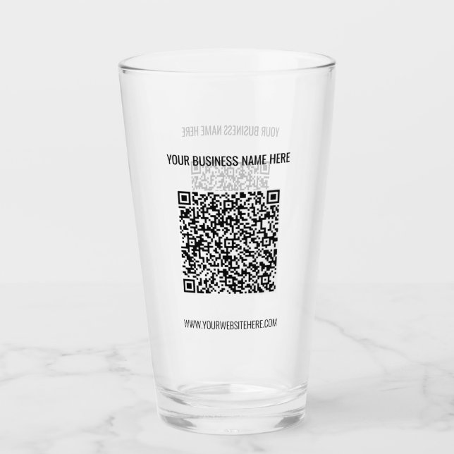 Ihr QR-Code Info Text Business Promotion Glass Glas (Vorderseite)