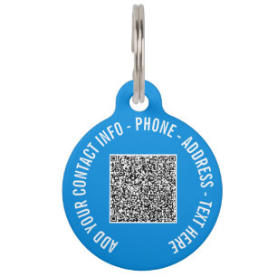 Ihr QR-Code-Info Text Pet-ID-Tag Farben auswählen Haustiermarke