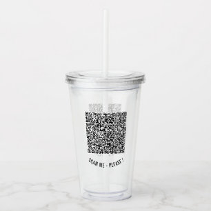 Ihr QR-Code Info Text Promotion Acrylic Tumbler Acryltrinkbecher
