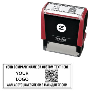 Ihr QR-Code mit Logo- und Text-Briefmarke Permastempel
