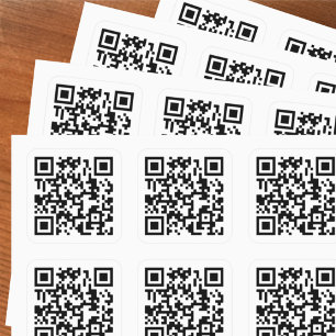 Ihr QR-Code Plus Geschäftsinformationen auf einem Quadratischer Aufkleber