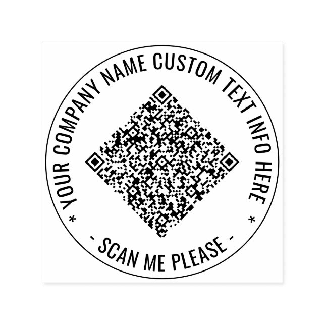 Ihr QR-Code-Scan-Custom-Text-Rund-Stempel-Beispiel Permastempel (Design)