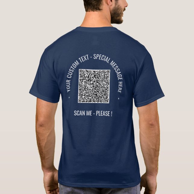 Ihr QR Code Scan Info Benutzerdefinierter Text Fun T-Shirt (Rückseite)