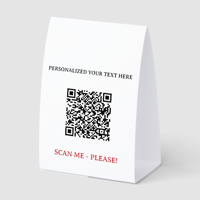 Ihr QR-Code-Scan-Info-Text Tischständer-Schild Tischaufsteller (Vorderseite)