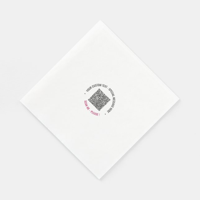 Ihr QR-Code scannen benutzerdefinierten Text und F Serviette (Ecke)
