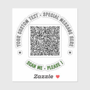 Ihr QR-Code scannt benutzerdefinierten Text und Fa Aufkleber