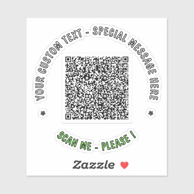 Ihr QR-Code scannt benutzerdefinierten Text und Fa Aufkleber (Blatt)