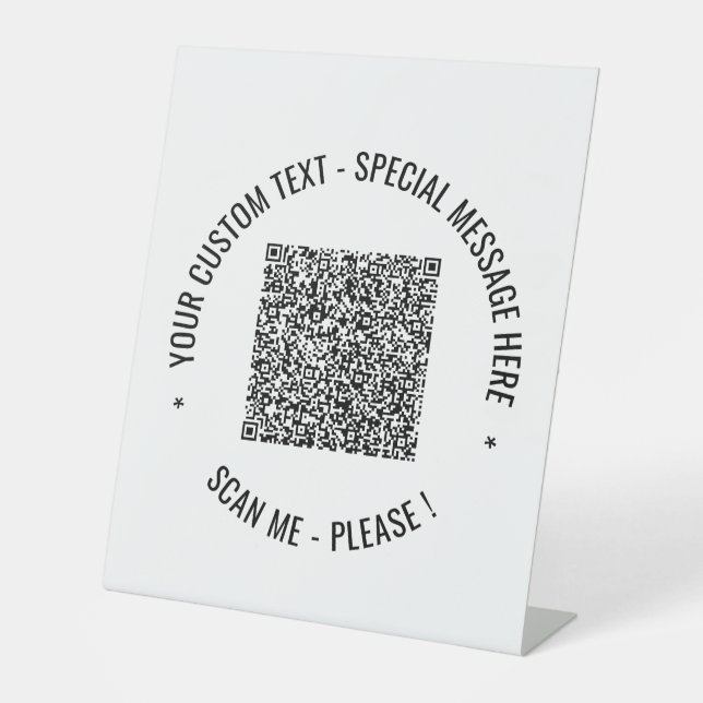 Ihr QR-Code scannt benutzerdefiniertes Bild für da Sockelschild (Vorderseite)