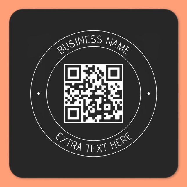 Ihr QR-Code und bearbeiteter Text | Schwarz/Weiß Quadratischer Aufkleber (Von Creator hochgeladen)