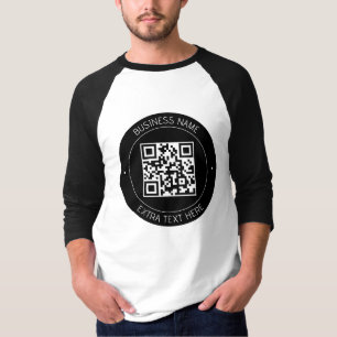 Ihr QR-Code und bearbeiteter Text Schwarz/Weiß T-Shirt