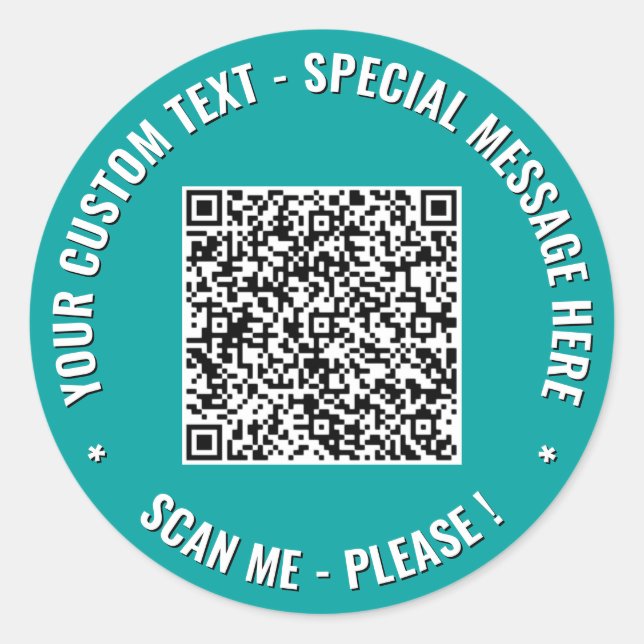 Ihr QR-Code und benutzerdefinierte Text-Sticker Be Runder Aufkleber (Vorderseite)