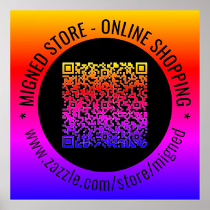 Ihr QR-Code und benutzerdefinierte Text-Werbeplaka Poster