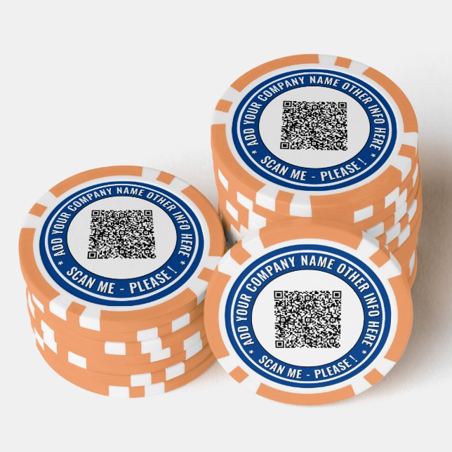 Ihr QR-Code und benutzerdefinierter Text - Poker-C Pokerchips (Stapel)