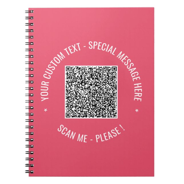 Ihr QR-Code und benutzerdefiniertes Textnotizbuch  Notizblock (Vorderseite)
