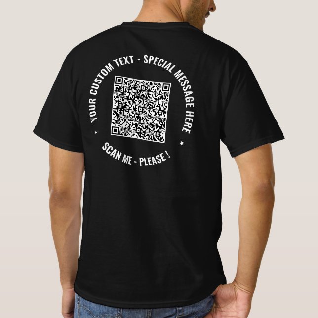 Ihr QR-Code und Ihr benutzerdefinierter T - Shirt  (Rückseite)