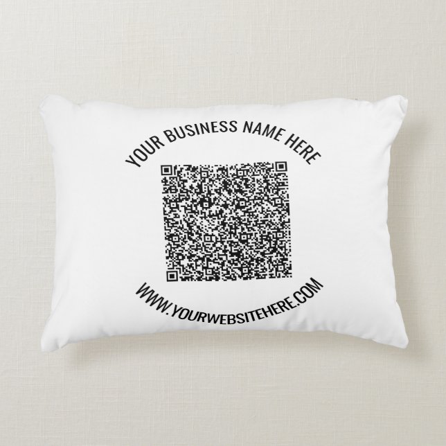 Ihr QR-Code und Ihr benutzerdefinierter Text Akzen Dekokissen (Vorderseite)