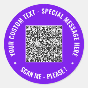 Ihr QR-Code und Ihr benutzerdefinierter Text-Aufkl Runder Aufkleber