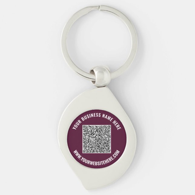 Ihr QR-Code und Ihr benutzerdefinierter Text-Busin Schlüsselanhänger (Vorderseite)