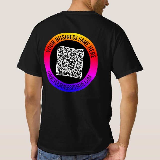 Ihr QR-Code und Ihr benutzerdefinierter Text-Busin T-Shirt (Rückseite)
