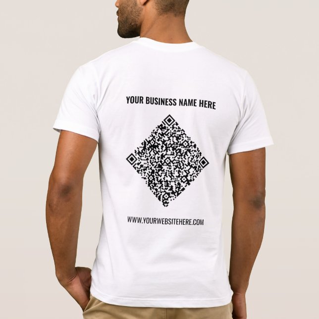 Ihr QR-Code und Ihr benutzerdefinierter Text-Busin T-Shirt (Rückseite)