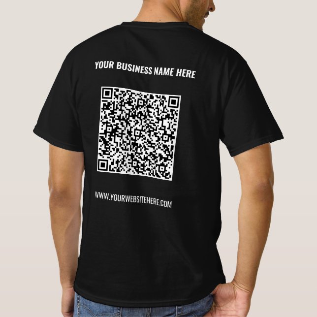 Ihr QR-Code und Ihr benutzerdefinierter Text-Busin T-Shirt (Rückseite)