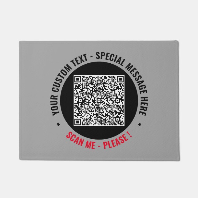 Ihr QR-Code und Ihr benutzerdefinierter Text wähle Fußmatte (Vorderseite)