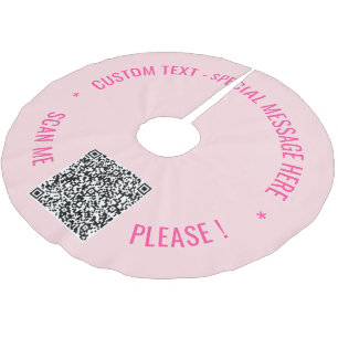 Ihr QR-Code und Ihr benutzerdefinierter Text-Weihn Polyester Weihnachtsbaumdecke