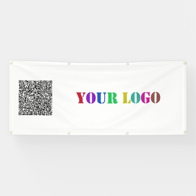 Ihr QR-Code und Ihr Logo-Werbebanner Banner (Horizontal)
