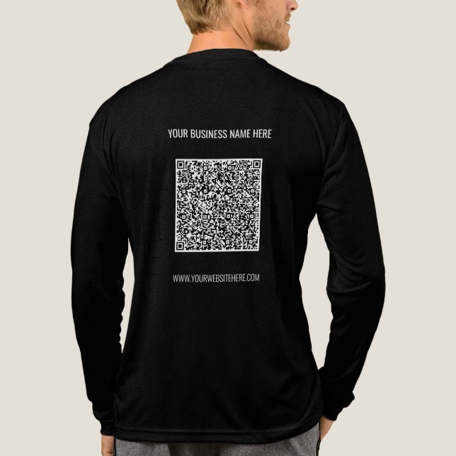 Ihr QR-Code und Ihr maßgeschneidertes Textwerbeges Tri-Blend Shirt (Rückseite)