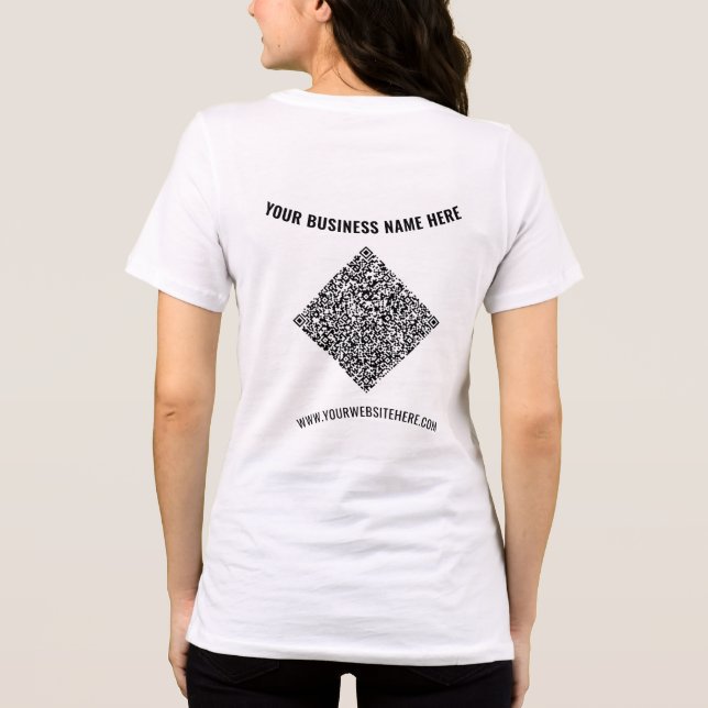 Ihr QR-Code und Ihr maßgeschneidertes Textwerbeges Tri-Blend Shirt (Rückseite)
