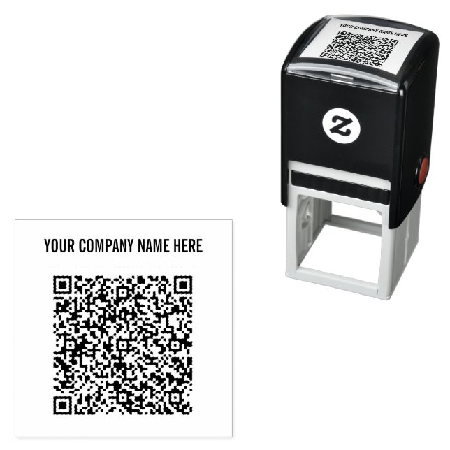 Ihr QR-Code und Ihre benutzerdefinierte Briefmarke Permastempel (Beispiel)