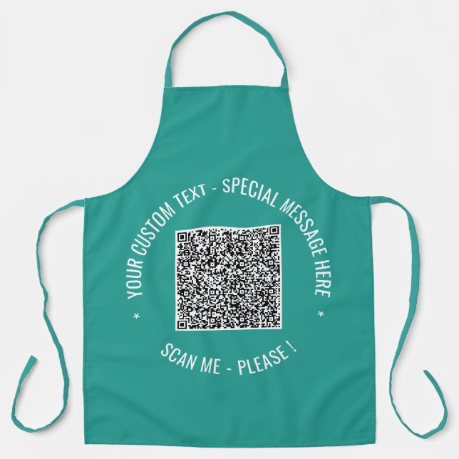 Ihr QR-Code und Ihre benutzerdefinierte Text-Schür Schürze (Vorderseite)