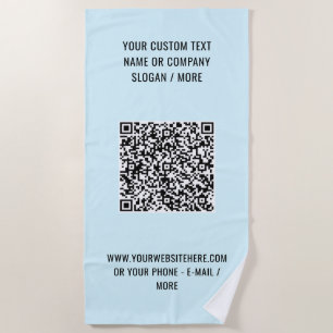 Ihr QR-Code und Text Strandtuch Benutzerdefinierte