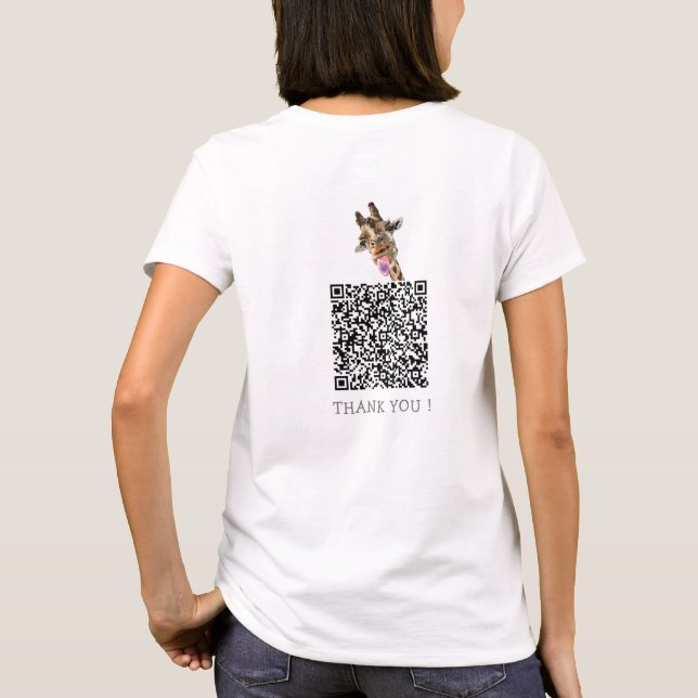 Ihr QR-T - Shirt mit Funny Giraffe und Text (Rückseite)