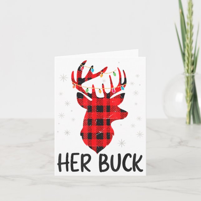 Ihr Rehbock Jagd Weihnachten Ehemann Geschenk Paar Karte (Vorderseite)