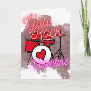 Ihr Rock Drum Set Valentine's Day Card Karte