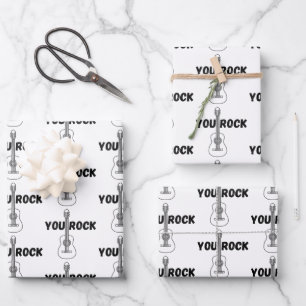 Ihr Rock Gitarre Wrapping Paper Sheets Geschenkpapier Set